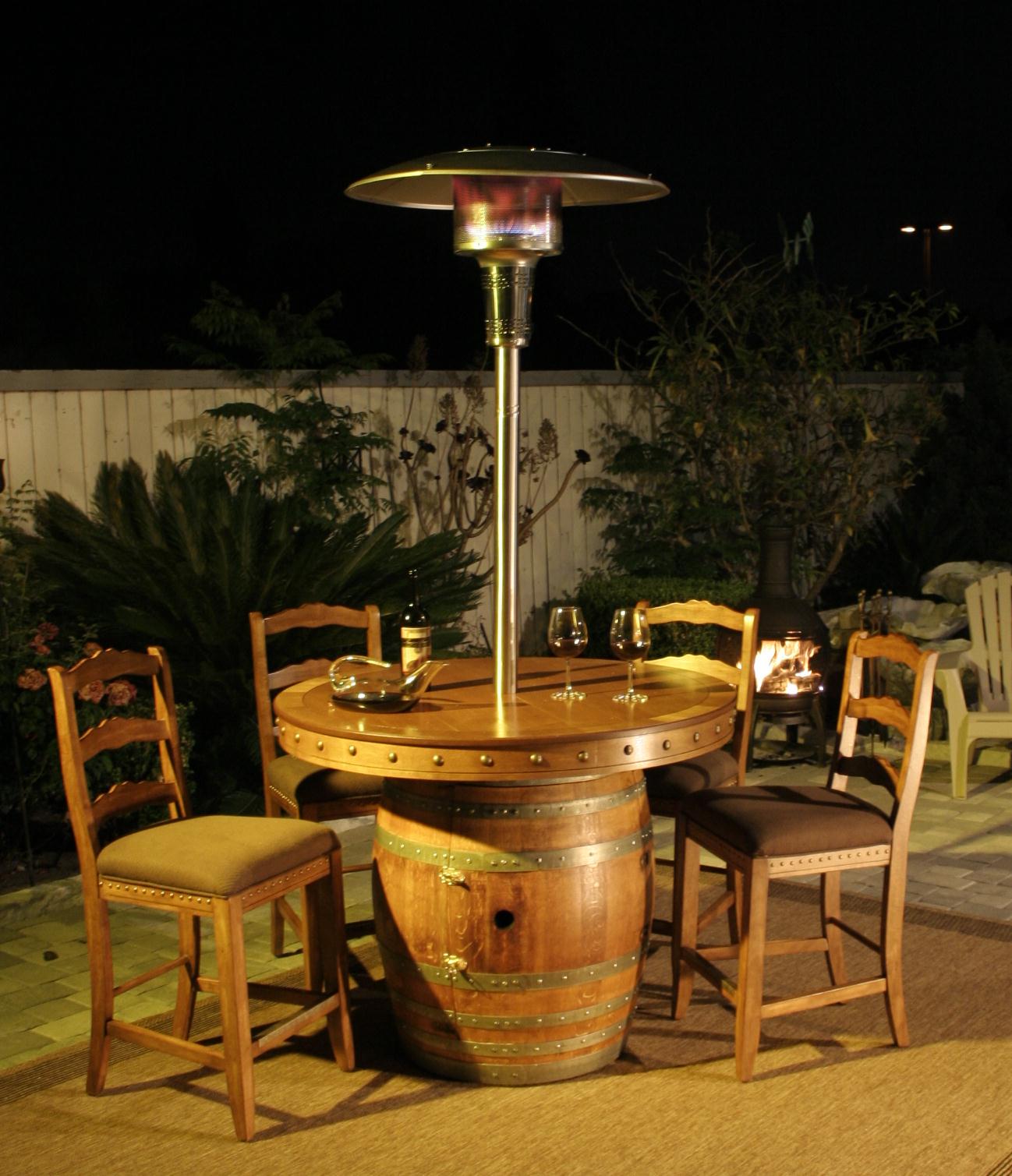Outdoor Wine Barrel Tables